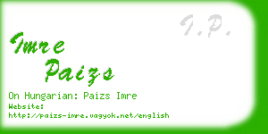 imre paizs business card